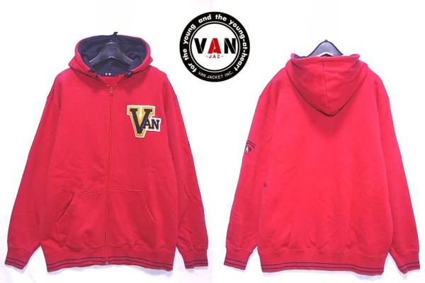 VAN JAC ヴァン レタードワッペン 刺繍ロゴ パーカー/L