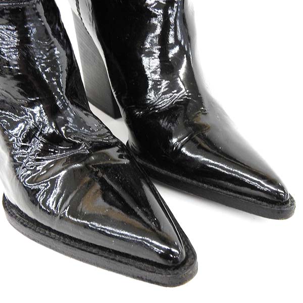 ヴェロニクブランキーノ パテント ロングブーツ 黒 size37.5 VERONIQUE