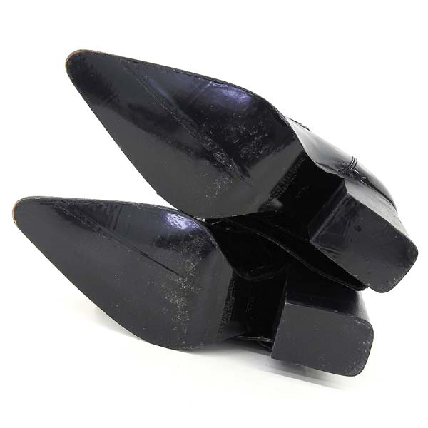 ヴェロニクブランキーノ パテント ロングブーツ 黒 size37.5 VERONIQUE