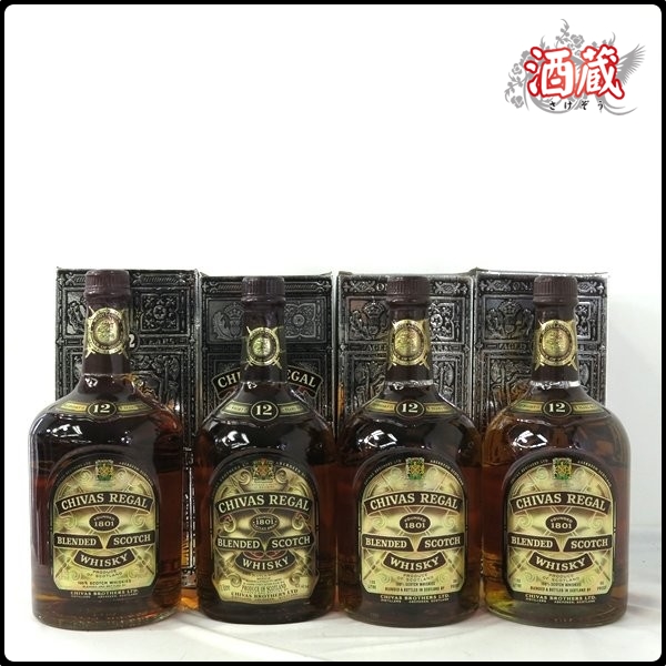 BN174◆1円～古酒 シーバスリーガル12年◆1000ml◆箱 4本 セット