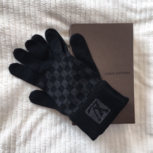 正規品 箱付き LOUIS VUITTON ダミエ グローブ メンズ手袋 ルイ