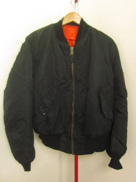 USA製 ALPHA アルファ MA-1黒メンズフライトジャケットSIZE L