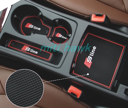 AudiアウディA4S4B8 8K Sライン インテリアラバーマット9枚★赤