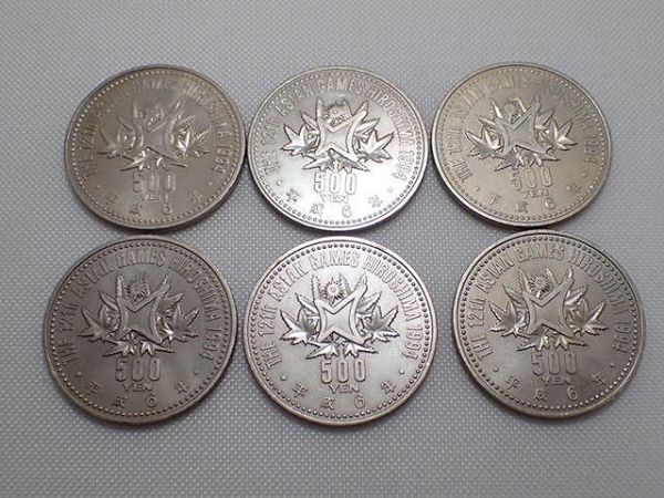 16526○アジア競技大会 500円 3種類6枚 美品○6C