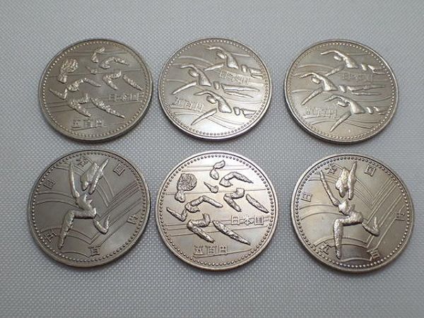 16526○アジア競技大会 500円 3種類6枚 美品○6C