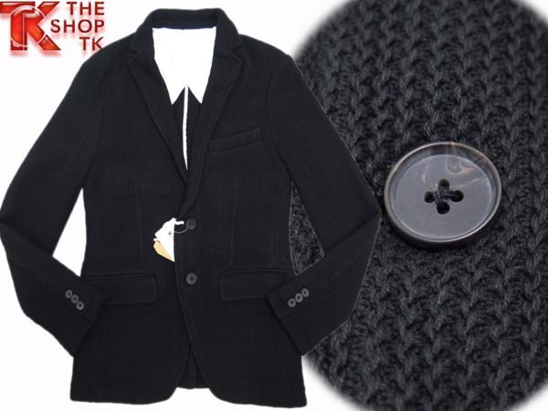 631●THE SHOP TK タケオキクチ●ラッセルニットジャケット 黒/L