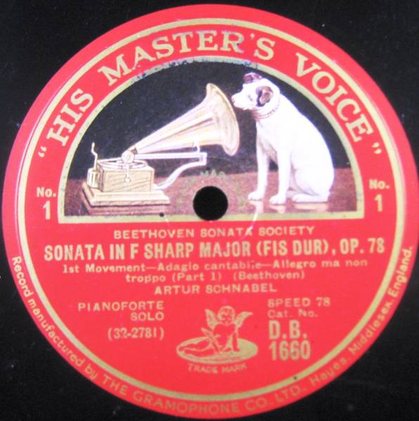 英HMV78回転5枚シュナーベル・ベトPfソナタOp.78Therese&Op.111