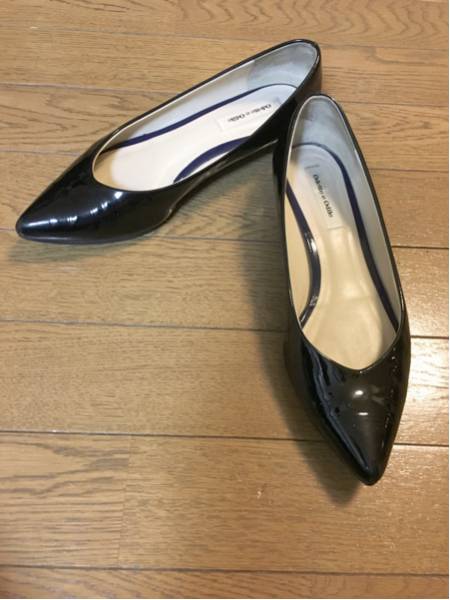 オデット エ オディール23.5 黒パンプスフラットバレエシューズ
