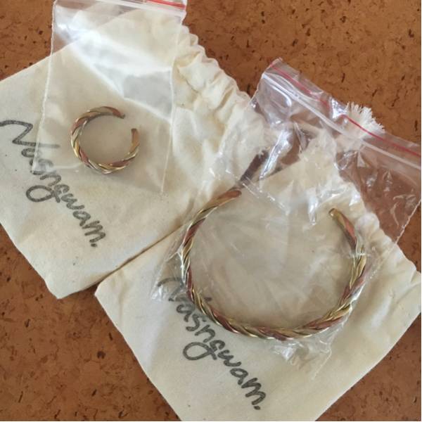Nasngwam ナスングワム BRAID BANGLE & RING SET