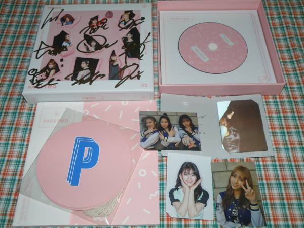 TWICE＠2ndミニアルバム：PAGE TWO（PINKver.）＠直筆サイン サイン