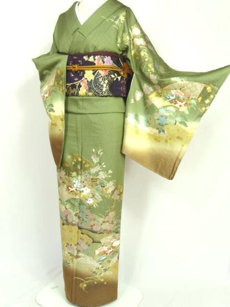 豆菊*未着用！耀ける花刺繍＊艶麗な華やぎに花開く*訪問着♪465