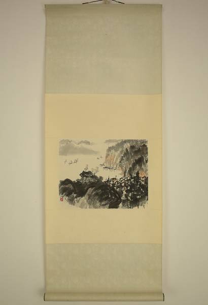 《かめひょう》　中国 唐画 風景 (宋文治) 水印 工芸品 #217