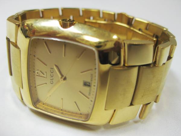 GUCCI/グッチ 8500M 3針デイトQZ ゴールドカラー 電池切れ GUCCI