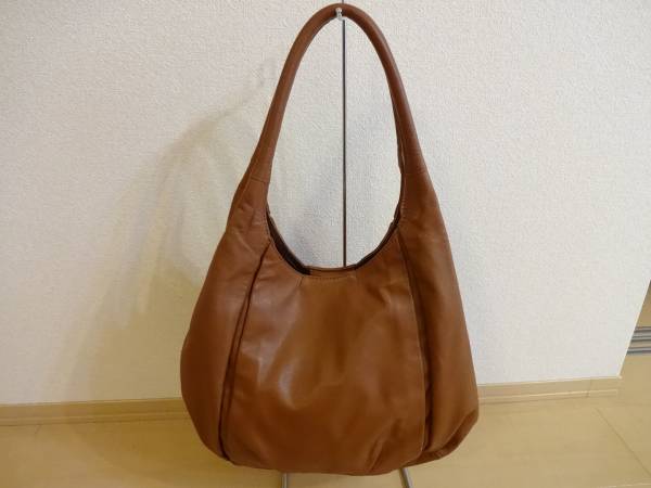 土屋鞄 シフォンループトートバッグ　鞄　ベージュブラウン　革