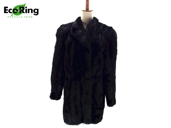 1円 FUR FLASH ミンク 毛皮ファーコート 11 ブラック BH563 中古 