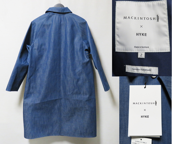 HYKE × マッキントッシュ 綿/麻 ゴム引きデニムコート 2/T189 HYKE別注 