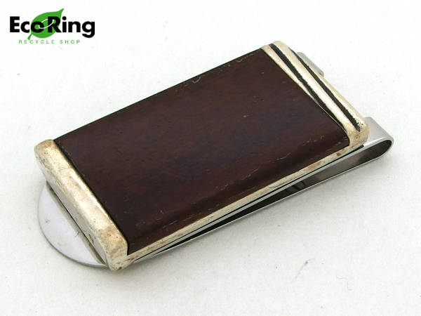 1円 カルティエ ウッド×シルバー925 マネークリップ EW567