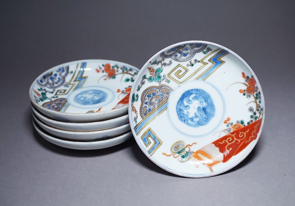 古伊万里 | 江戸時代中期頃 染付 古伊万里（古九谷様式）色絵唐獅子