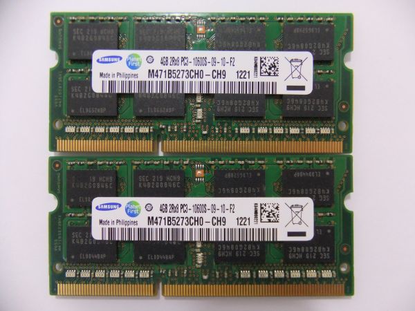 ☆送料無料/同一型番☆SAMSUNG/PC3-10600S/中古メモリ4G×2/計8G