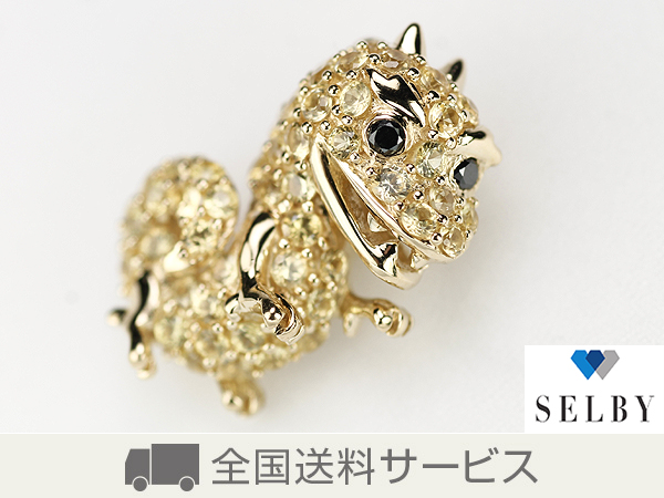 K18YG イエローサファイア ダイヤ ペンダント　SELBY