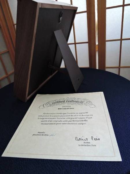 ベルナール・ビュッフェ作 限定品「パンダ 」銀製飾り皿 NOⅡ