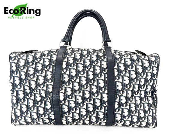 1円 ディオール トロッター ボストンバッグ ネイビー BY229