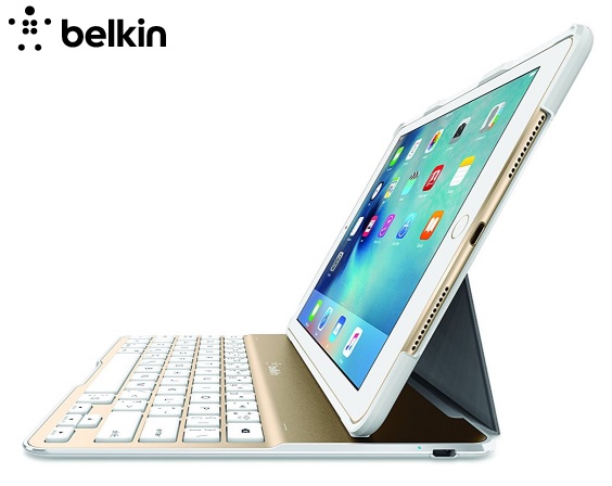 ◇iPad Air2対応 キーボードケース☆スリム＆アルミ/White/Gold