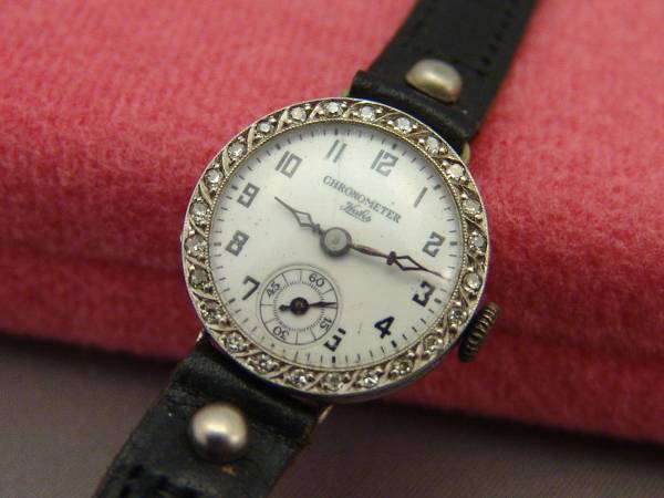 ◆HAFIS CHRONOMETER プラチナ無垢 ダイヤ付き アンティーク　