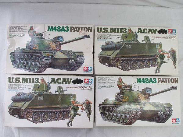 未組立 タミヤ 1/35 M48A3 パットン戦車，M113バトルワゴン[梱0.2