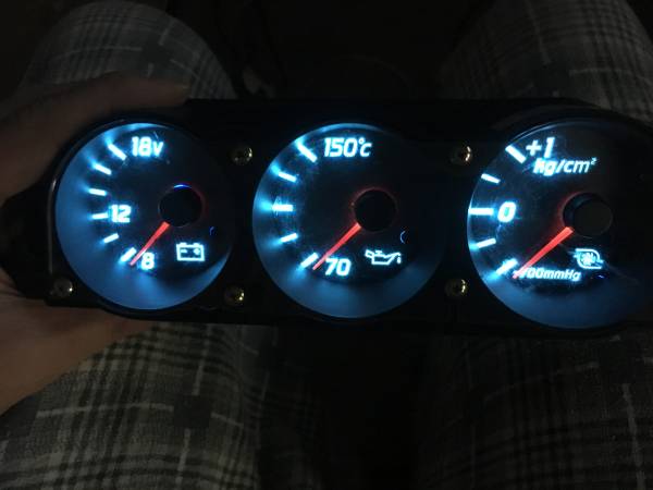 ER34 LED3連メーター Ice Blue色 スカイライン | 3連メーターパネル