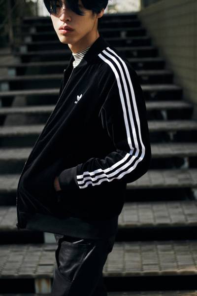 アディダス ベロアジャージ セットアップ M ブラック