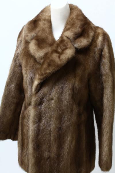 【一輝堂】H27652=毛皮特集☆ミンクコートブラウン 美品