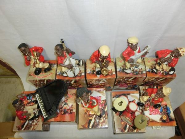 黒人 ジャズバンド フィギュア 陶器製 - メルカリ 陶器 置物 8体 8体+2楽器