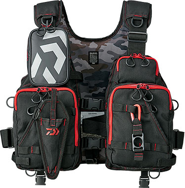 Daiwa フィッシングベスト カモフラージュ ブラック/レッド Outdoor Daiwa フィッシングベスト カモフラージュ ブラック/レッド Outdoor