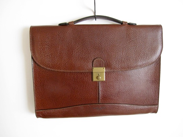 【HARDY AMIES LONDON】本革 ブラウンレザー ブリーフケース!!