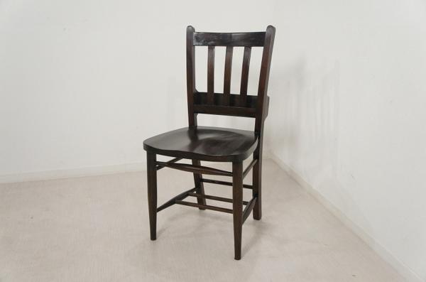 アンティーク調 チャーチチェア ボックス付 教会 椅子 ダーク