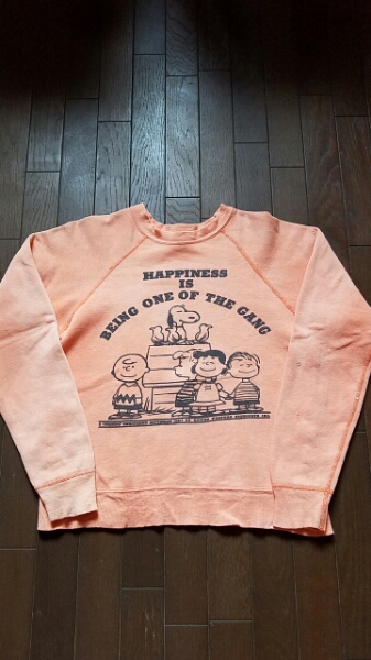 ヴィンテージ 染み込みスウェット スヌーピー柄 キッズL位