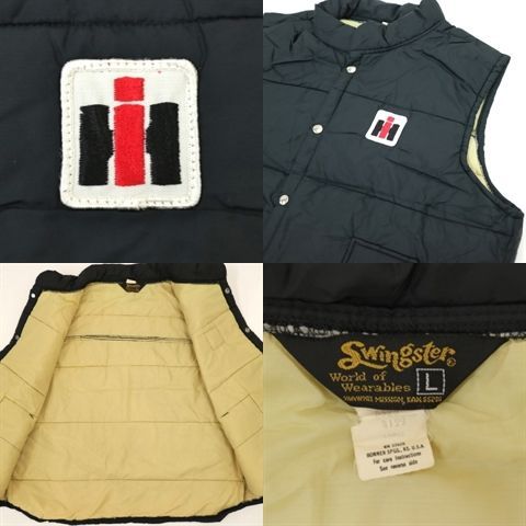 70s Swingster 中綿ナイロンベスト 黒 (メンズ L) C2600 70s 〜80s