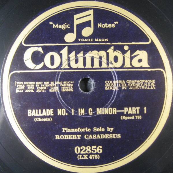 豪COL78回転・大珍品カサドシュス、パリでの初録音のショパン♪