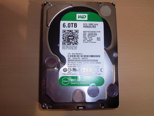 人気SALE HDD 3.5インチ WD60EZRX [6TB SATA600] 緑①