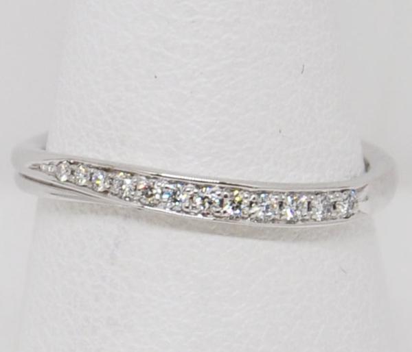 大黒屋◇１円～4℃　ダイヤ付　シンプルリング　Pt　箱　3.0g