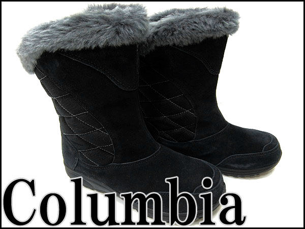 新同コロンビア ファースエード×キルティングブーツ23.0黒S8573