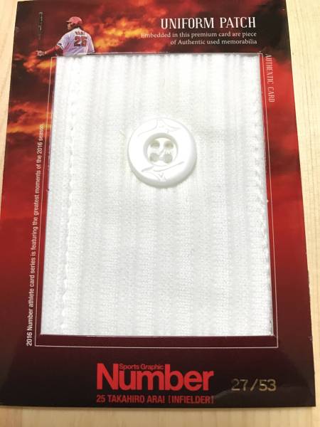 Number黒田＆新井 新井貴浩 ユニフォームパッチ ボタン 広島