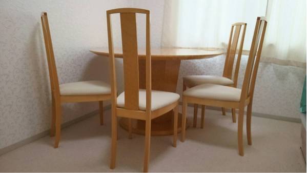 【超美品】エルテ メープル テーブル NO4 、イス NO2 ×4脚