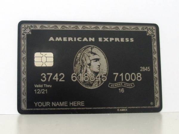 【全て込み】印字可能 最高級 AMEX ブラックカード センチュリオン 硬質ステンレス製 ICチップ ノベルティー