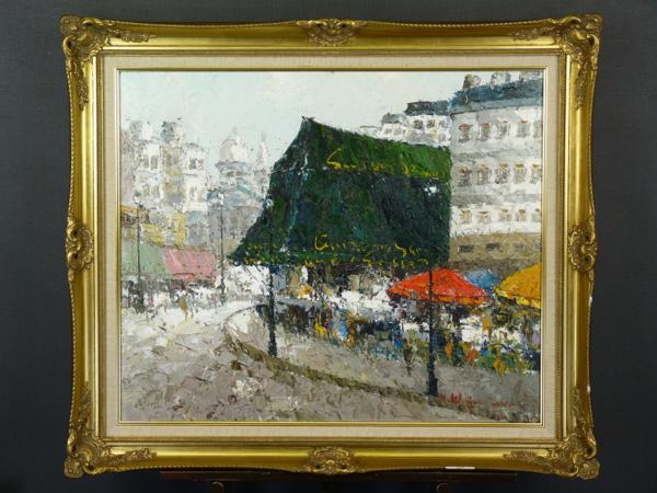 都屋】渡部ひでき 「パリ」 F20号 油絵 真筆保証品 渡部ひでき（絵画