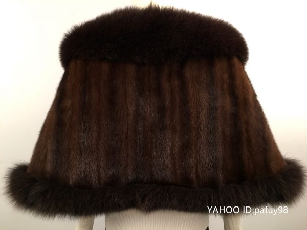 本物限定】「毛皮の宝石」♪豪華ミンク編み込み コート□茶♪
