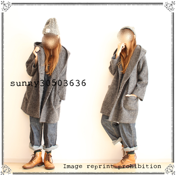 le ciel a temps doux裾裏ドットグレーゆったりBIGフードコート