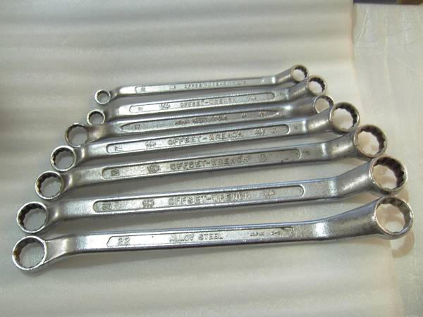 TONE他メガネレンチ７本セット中古品　整備入門・業務使用にも!!