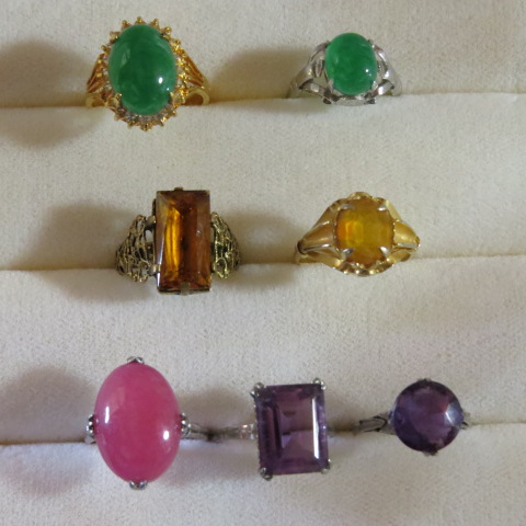 ☆ 指輪　アメジスト・翡翠 他　天然石色々7個まとめて